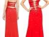 Красное вечернее платье с вырезом