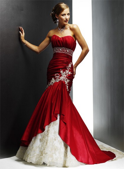 Свадебное красное платье