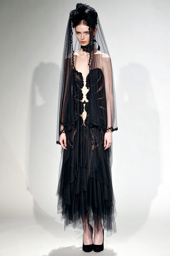 Черное свадебное платье Marchesa Осень-Зима 2011-2012