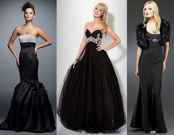 Черные платья на Новый год 2012