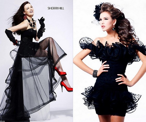 Черные платья на Новый год 2012
