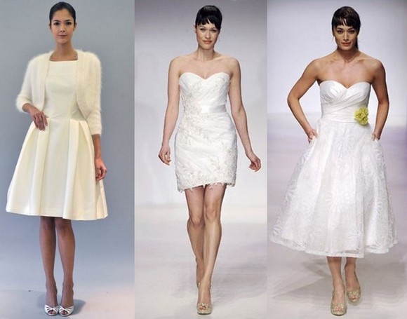 Свадебные платья 2012 короткие, Carolina Herrera, Alfred Angelo