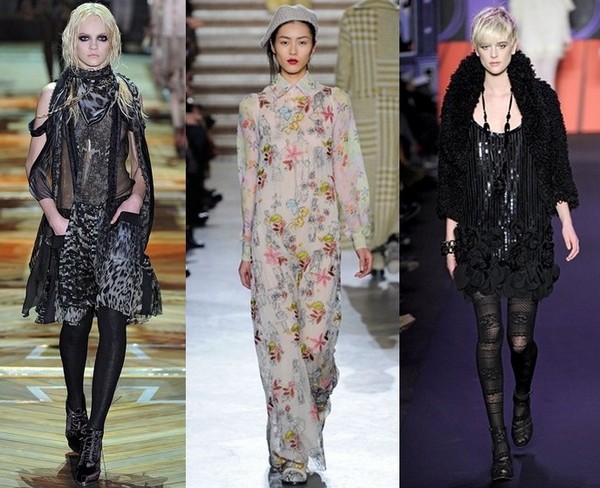 Платья-хиппи Осень-Зима 2011-2012, Roberto Cavalli, Missoni, Anna Sui