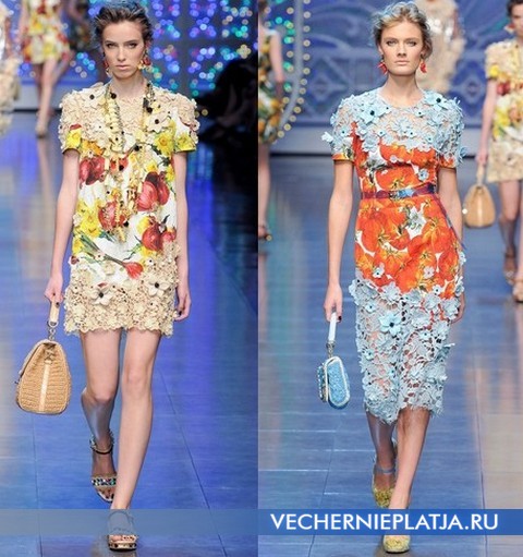 Яркие платья 2012 из кружева от Dolce & Gabbana