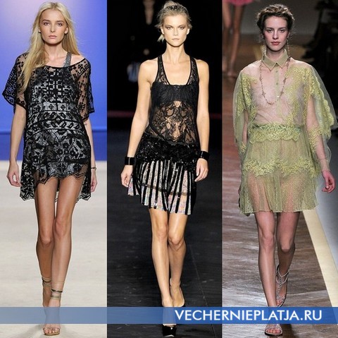 Короткие кружевные платья 2012 от Isabel Marant, Roberto Cavalli, Valentino