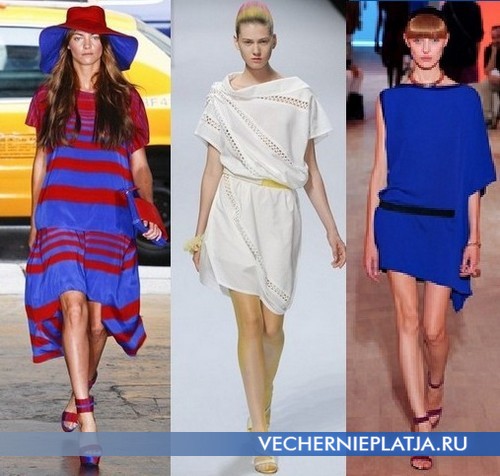 Асимметричные платья туники от DKNY, Issey Miyake и Hermes