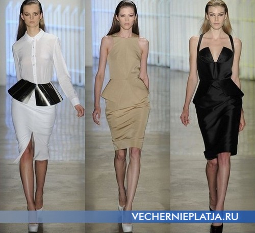 Деловые платья-футляр с баской от Cushnie et Ochs