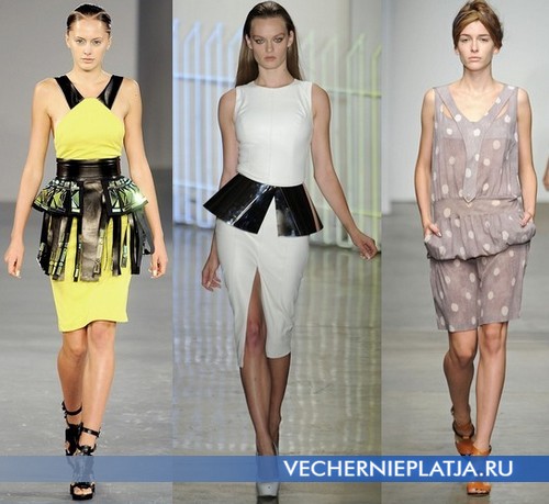 Платья с необычной баской от David Koma, Cushnie et Ochs и A. Detacher