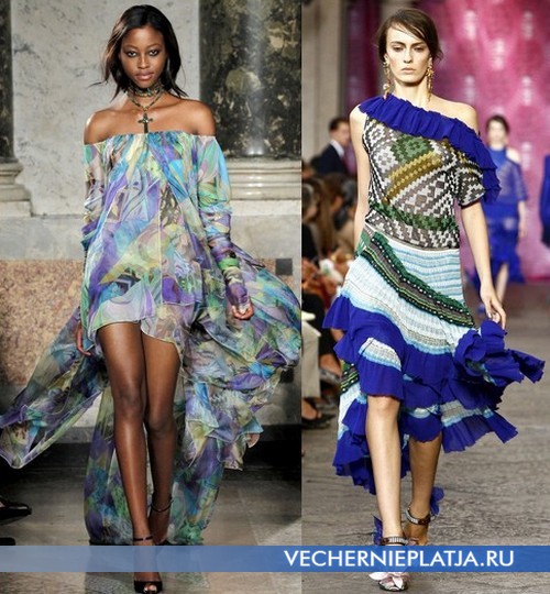 Вечерние платья с открытыми плечами от Emilio Pucci, Missoni