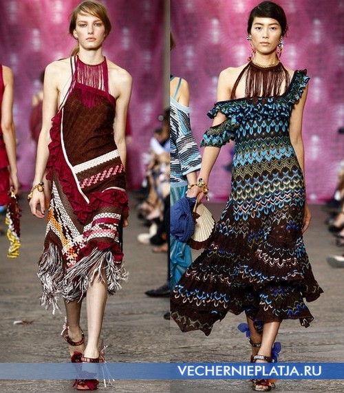 Летние платья с открытыми плечами для вечеринок от Missoni