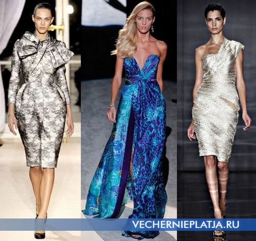 Вечерние платья с ярким принтом 2012 от Valli, Salvatore Ferragamo, Reem Acra