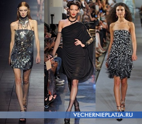 Модные короткие вечерние платья 2012 от Lanvin, Jean Paul Gaultier, Oscar dela Renta