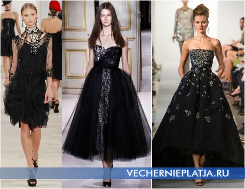 Платья на выпускной 2013 черного цвета фото Ralph Lauren, Giambattista Valli, Oscar de la Renta