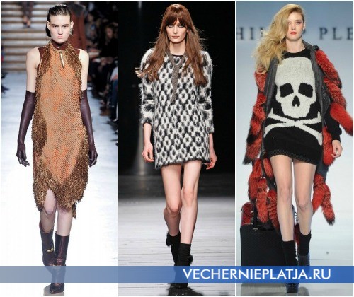 С чем носить вязаные платья зимой 2012-2013 – на фото Missoni, Iceberg, Philipp Plein