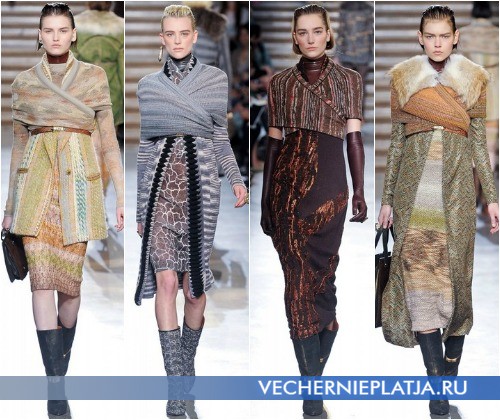 С чем носить трикотажные платья зимой 2012-2013 – на фото коллекция Missoni