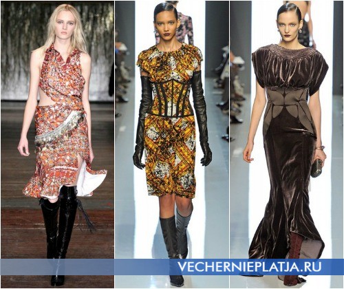 Платье с сапогами Осень-Зима 2012-2013 от Altuzarra и Bottega Veneta