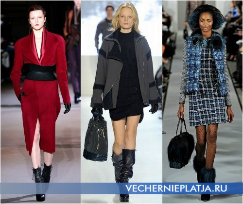 С чем модно носить платье зимой 2012-2013 – на фото модели Haider Ackermann, Lacoste и Oscar de la Renta