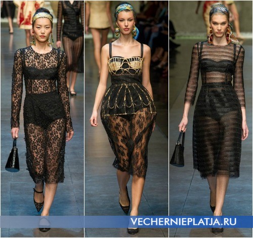 Прозрачные кружевные платья 2013 от Dolce & Gabbana