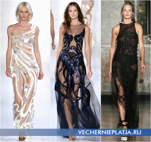 Просвечивающиеся платья от Valentin Yudashkin и Emilio Pucci
