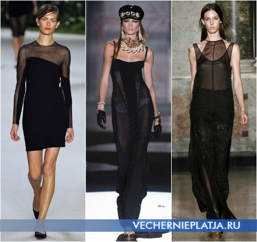 Черное прозрачное платье в коллекциях Akris, Dsquared² и Emilio Pucci