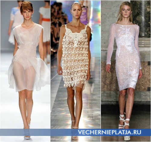 Прозрачные белые платья 2013 от Cacharel, Christopher Kane, Emilio Pucci