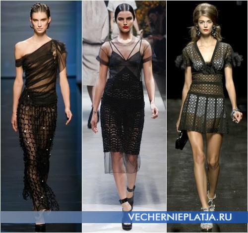 Модели прозрачных платьев 2013 от Alberta Ferretti, Loewe и Moschino