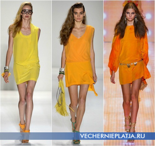 Желтые платья-туники 2013 от Tracy Reese и Versace