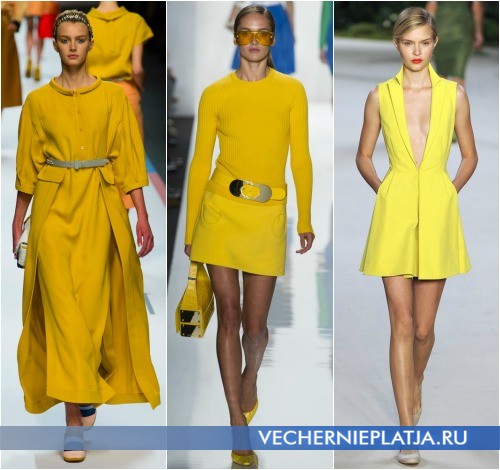 Желтые платья Весна-Лето 2013 от Fendi, Michael Kors, Akris