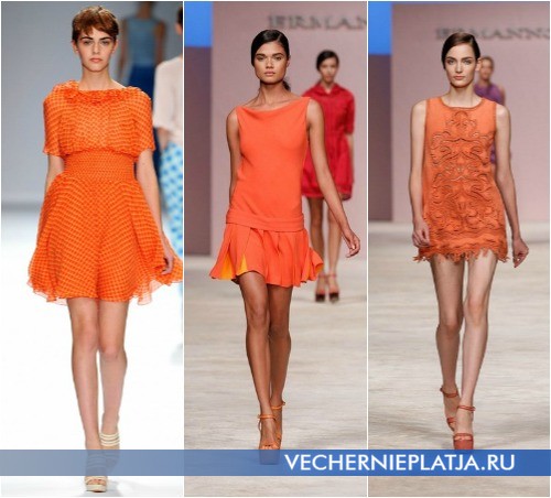 Короткие оранжевые летние платья 2013 от Cacharel и Ermanno Scervino