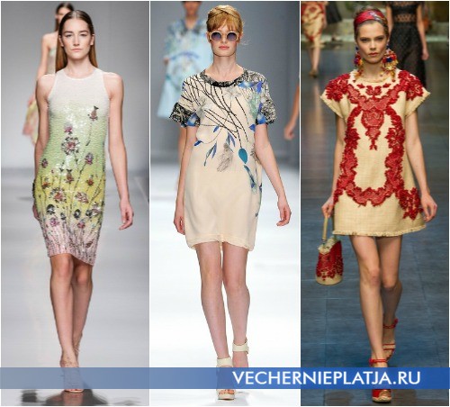 Модные узоры коротких летних платьев 2013 от Blumarine, Cacharel и Dolce & Gabbana