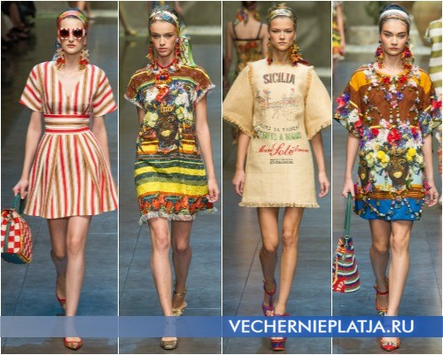 Коллекция коротких летних платьев Dolce & Gabbana 2013 года