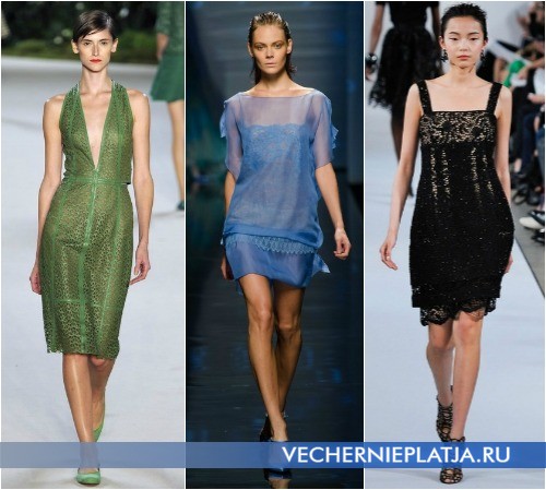 Прозрачные и кружевные короткие платья 2013 от Akris, Alberta Ferretti и Oscar de la Renta