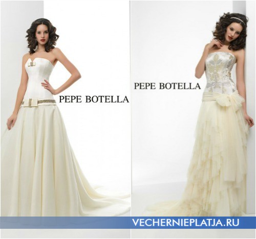 Модные свадебные платья с бантом фото Pepe Botella