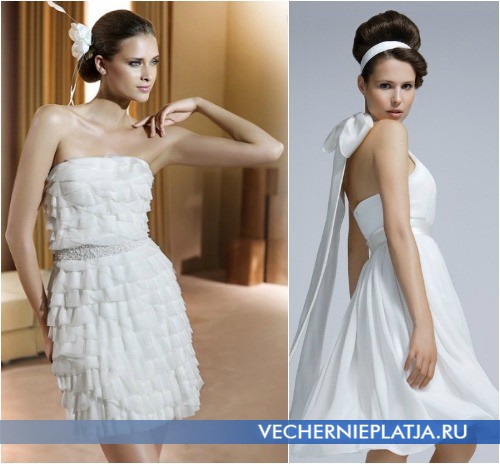 Короткие модели платьев для стройных невест