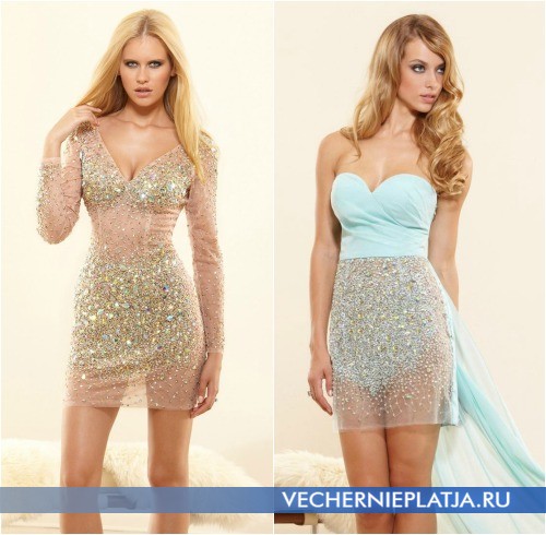 Выпускные прозрачные платья 2014 короткие фото