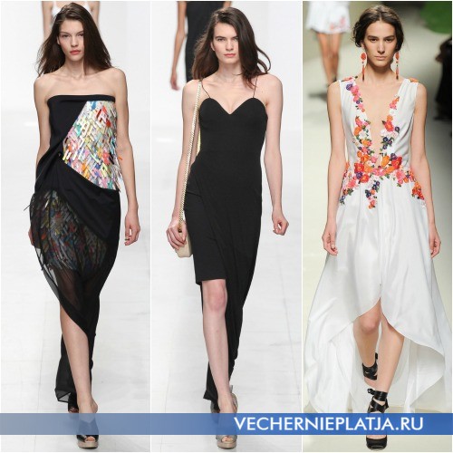 Вечернее асимметричное платье Весна-Лето 2014